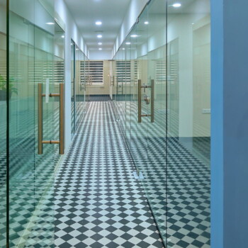 Open and collaborative coworking workspace on MG Road in Kochi.